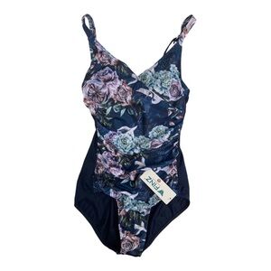 NWT FINZ Australia Performance Floral Swimsuit One Piece Multi Fit Cup